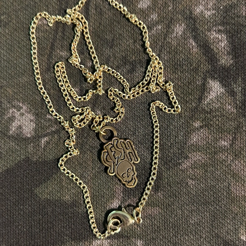 teamSESH gold skull necklace 26”